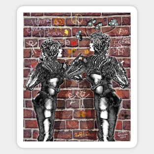 Graffiti Hearts [Digital Figure Illustration] Message on the Mortar Version 1 Sticker